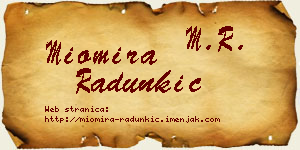 Miomira Radunkić vizit kartica